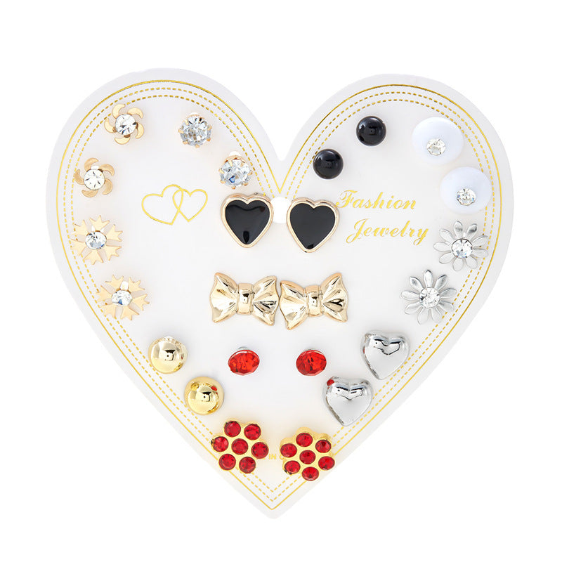 Suit Geometric Pairs Storage Ear Multicolor Earrings