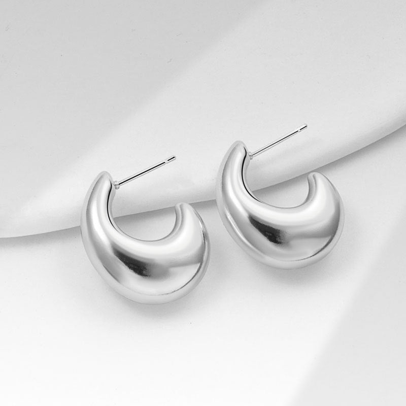 Geometric Metal Niche Design Frosty Style High Stud Earrings