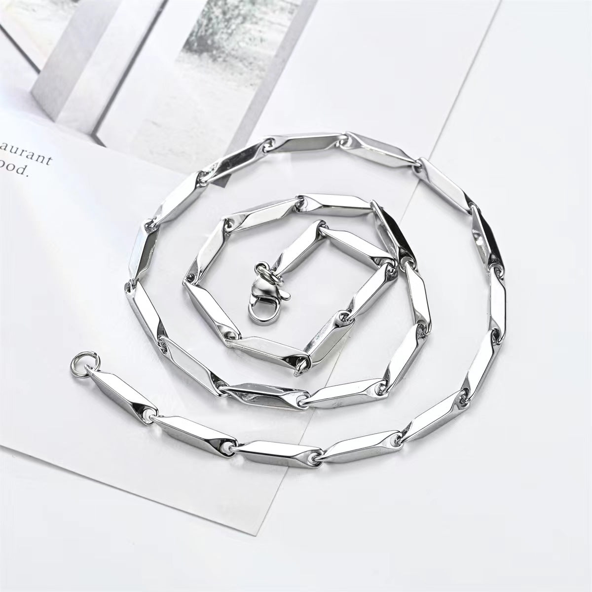 Women's & Men's Diamond Stainless Melon Seeds Chain Minimalist Hip Necklaces