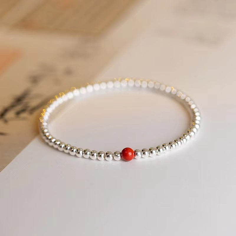 Sier Cinnabar Good Luck Beads Girlfriends Bracelets