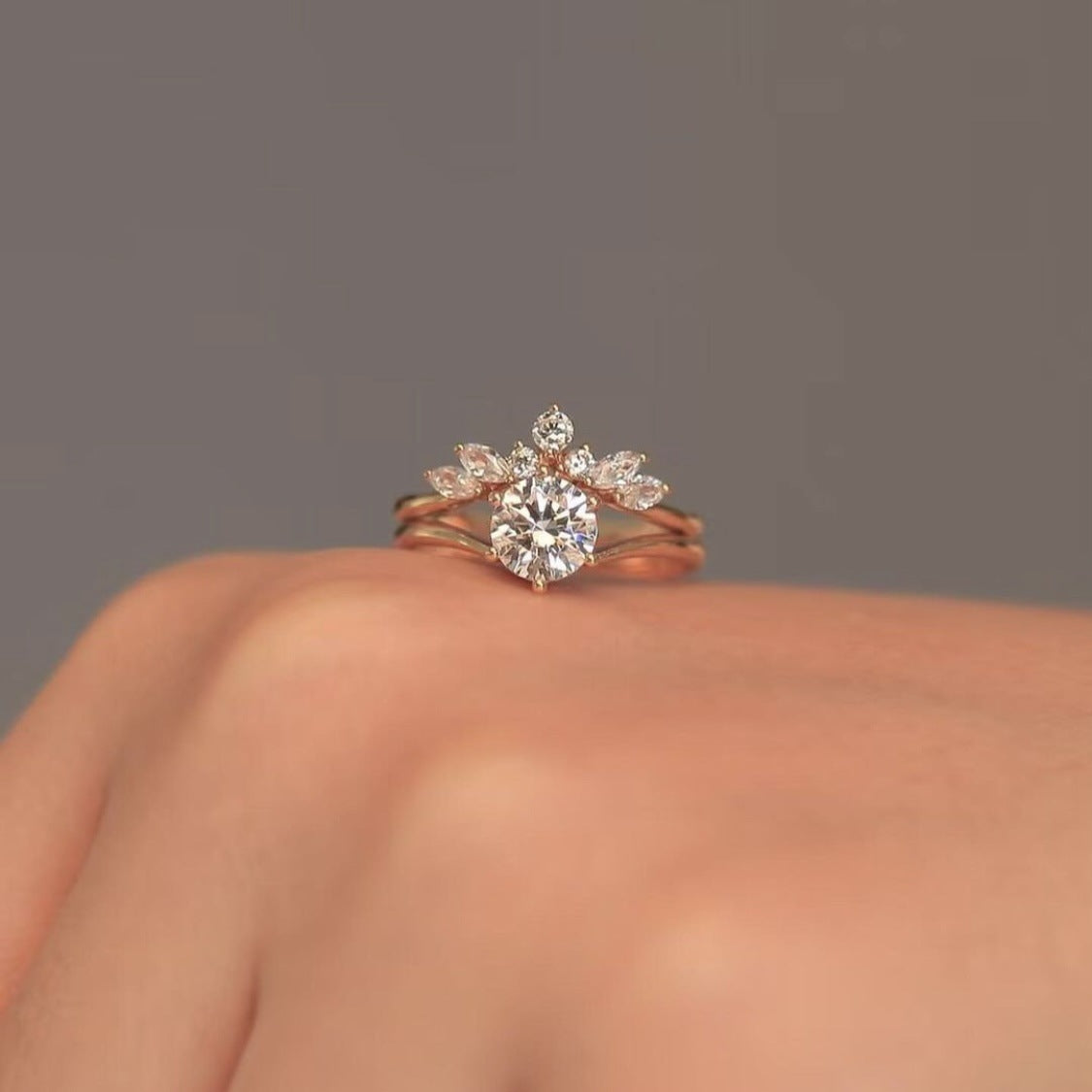 Women's Alloy Couple Simple Rose Gold Set Rings