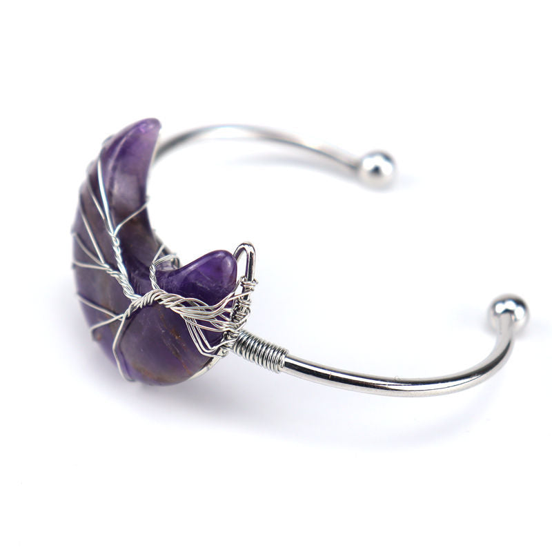 Handmade Sier Winding Lucky Tree Natural Bracelets