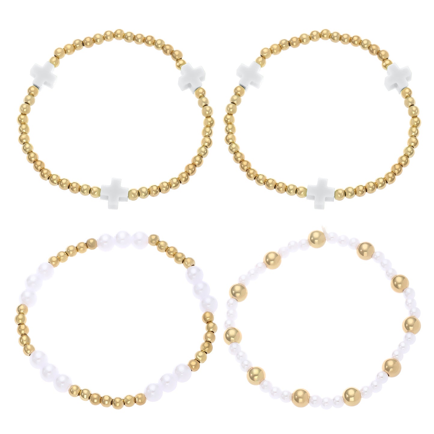 Cross Plus Beaded Set Female Dopamine Bracelets
