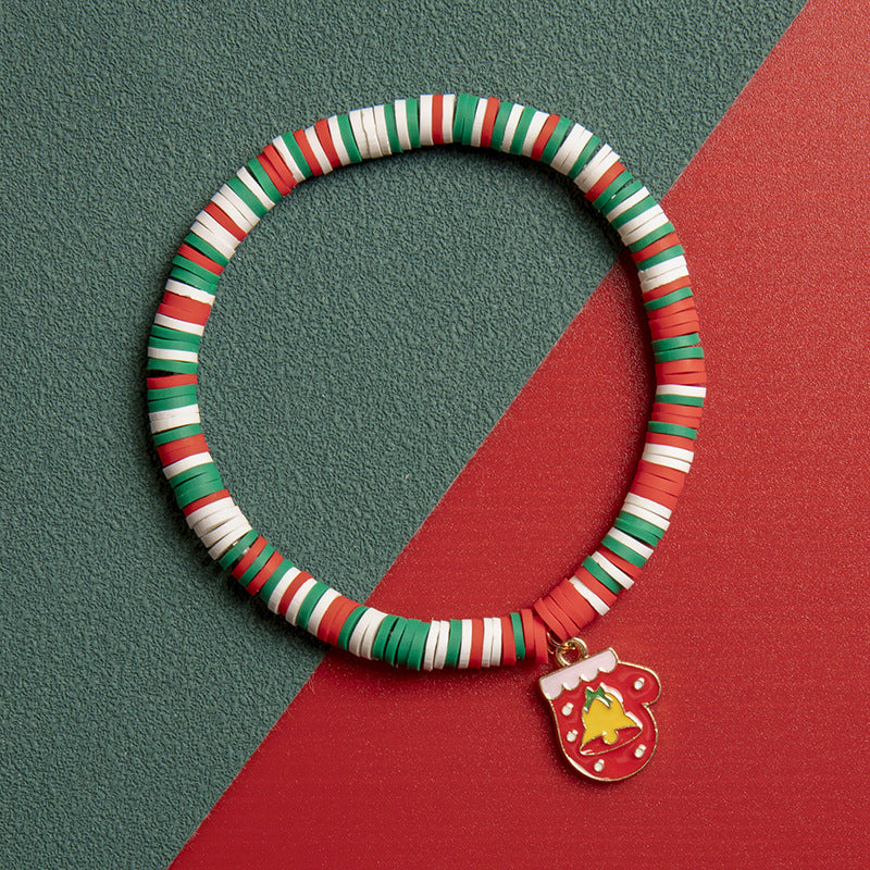 Christmas Elk Snowflake Element Handmade Colorful Bracelets