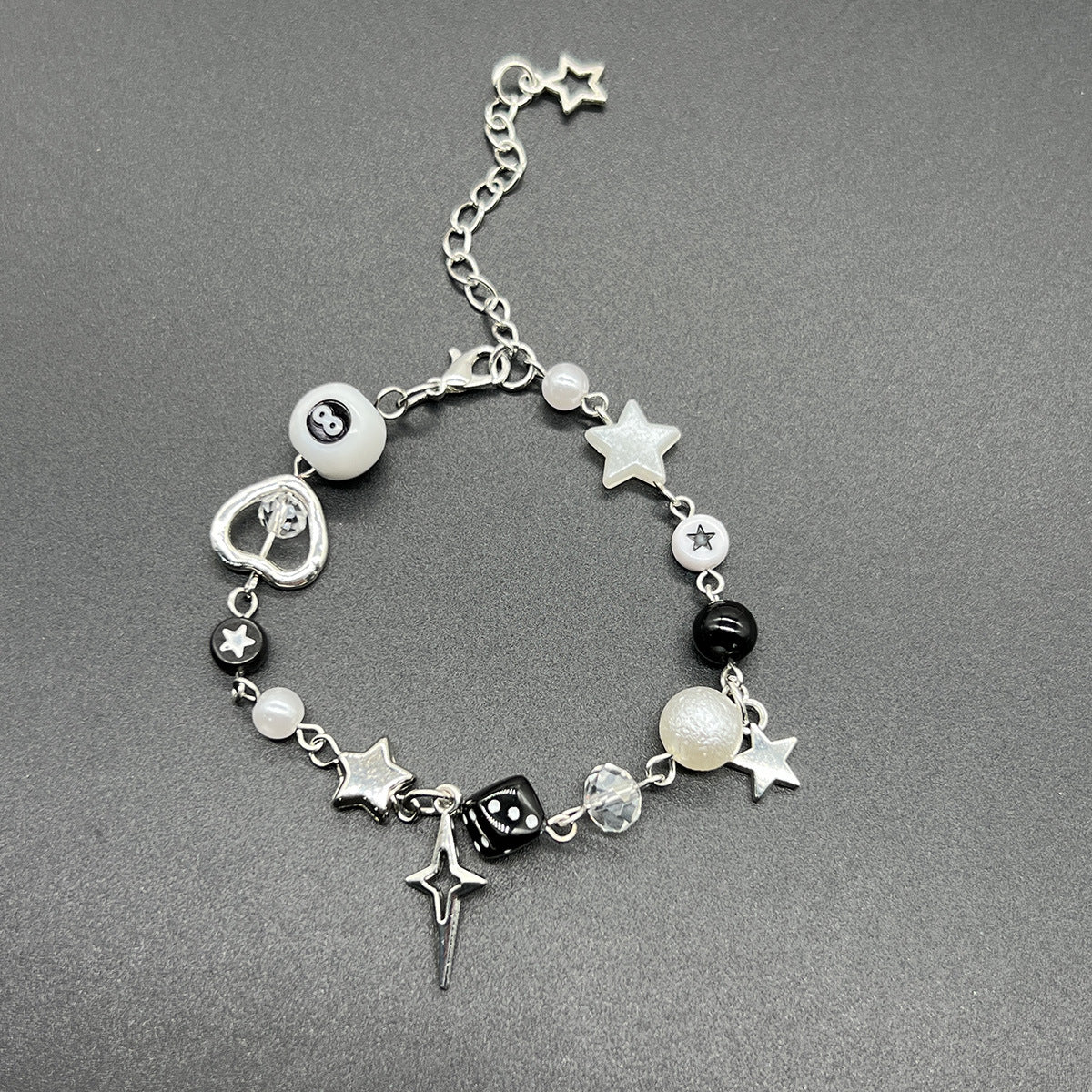 White Dice Hip Hop Butterfly Five-pointed Bracelets