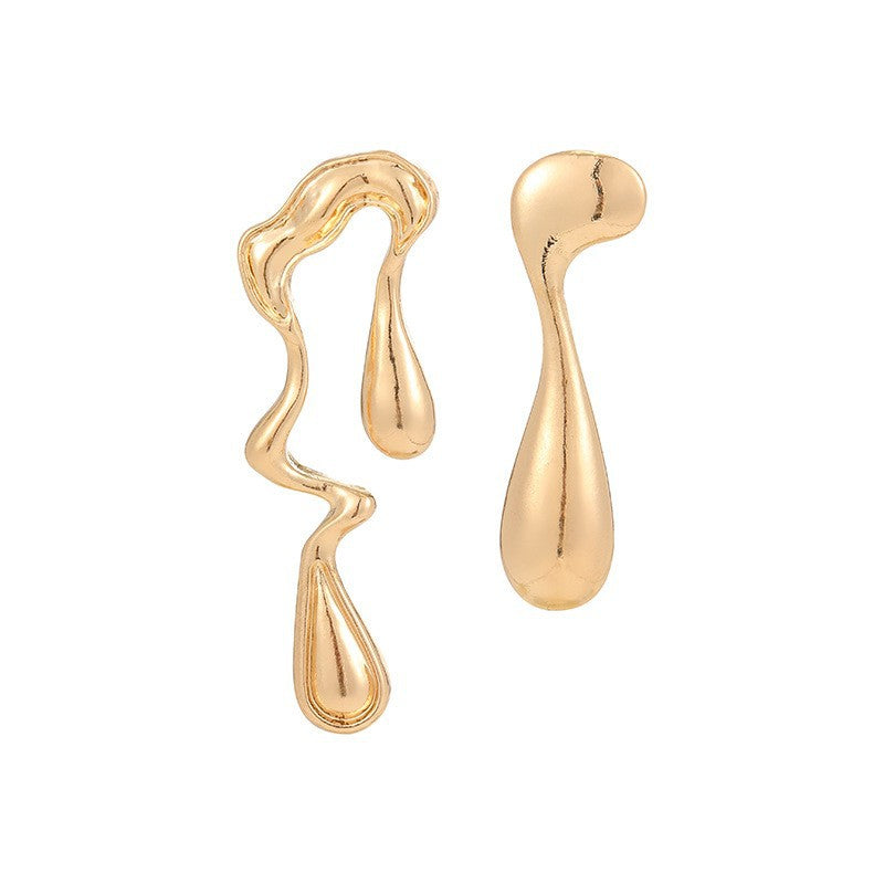 Irregular Line Water Drop Small Jewelry Earrings