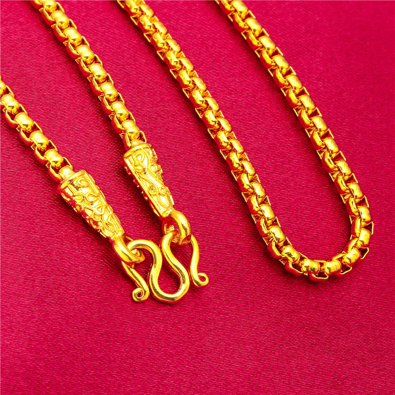 Men's Placer Gold Domineering Reverse Mold Fox Necklaces