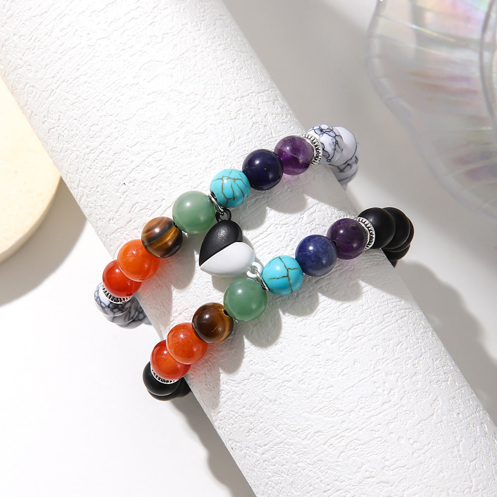 Colorful Natural Stone Beaded Adjustable Woven Bracelets