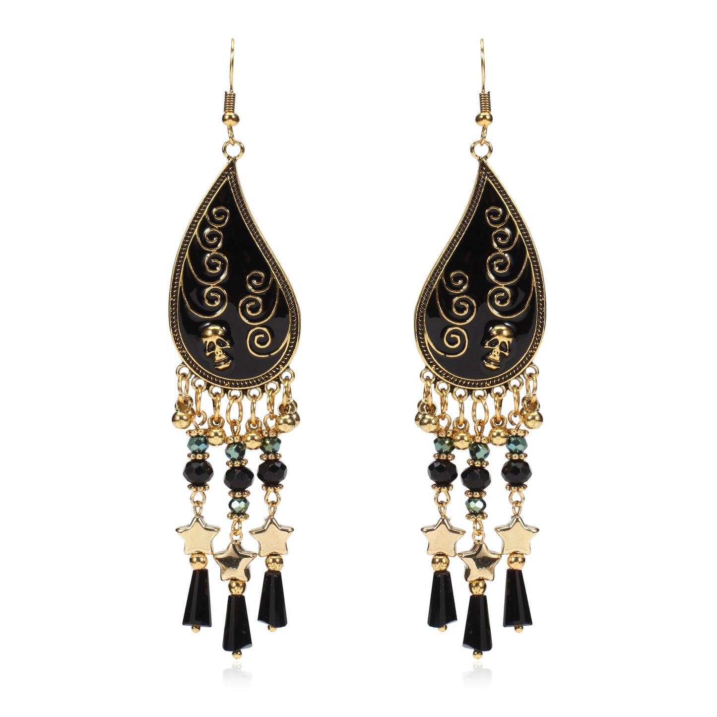 Hat Ghost Skull Bat Spider Web Earrings