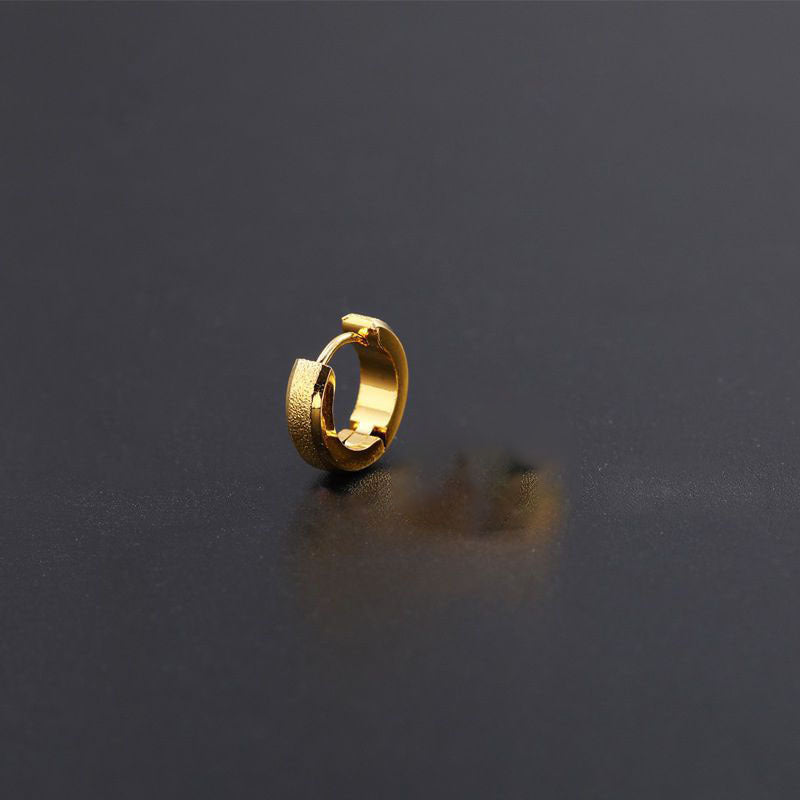Men's Frosted Titanium Steel Personalized Simple Trendy Earrings