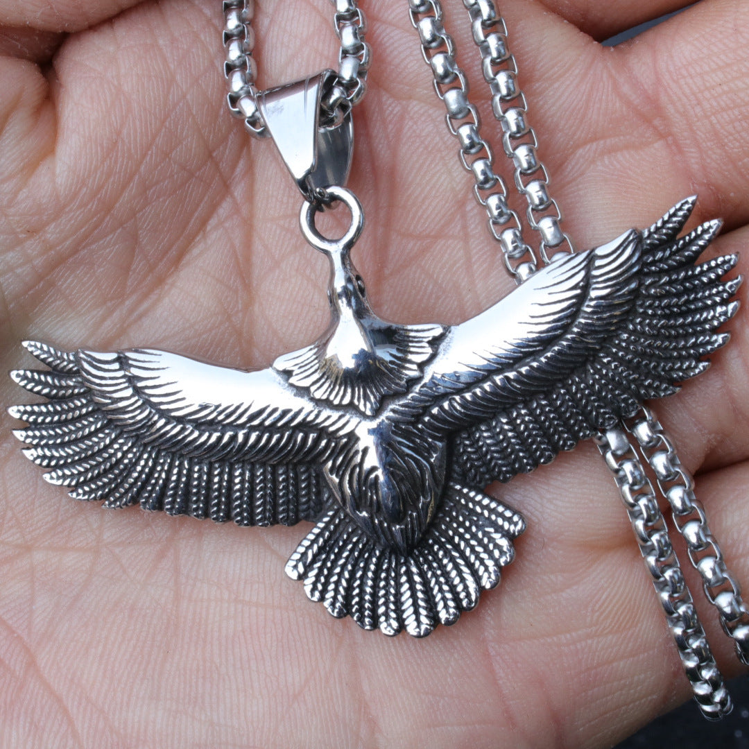 Punk Ornament Titanium Steel Polished Black Necklaces