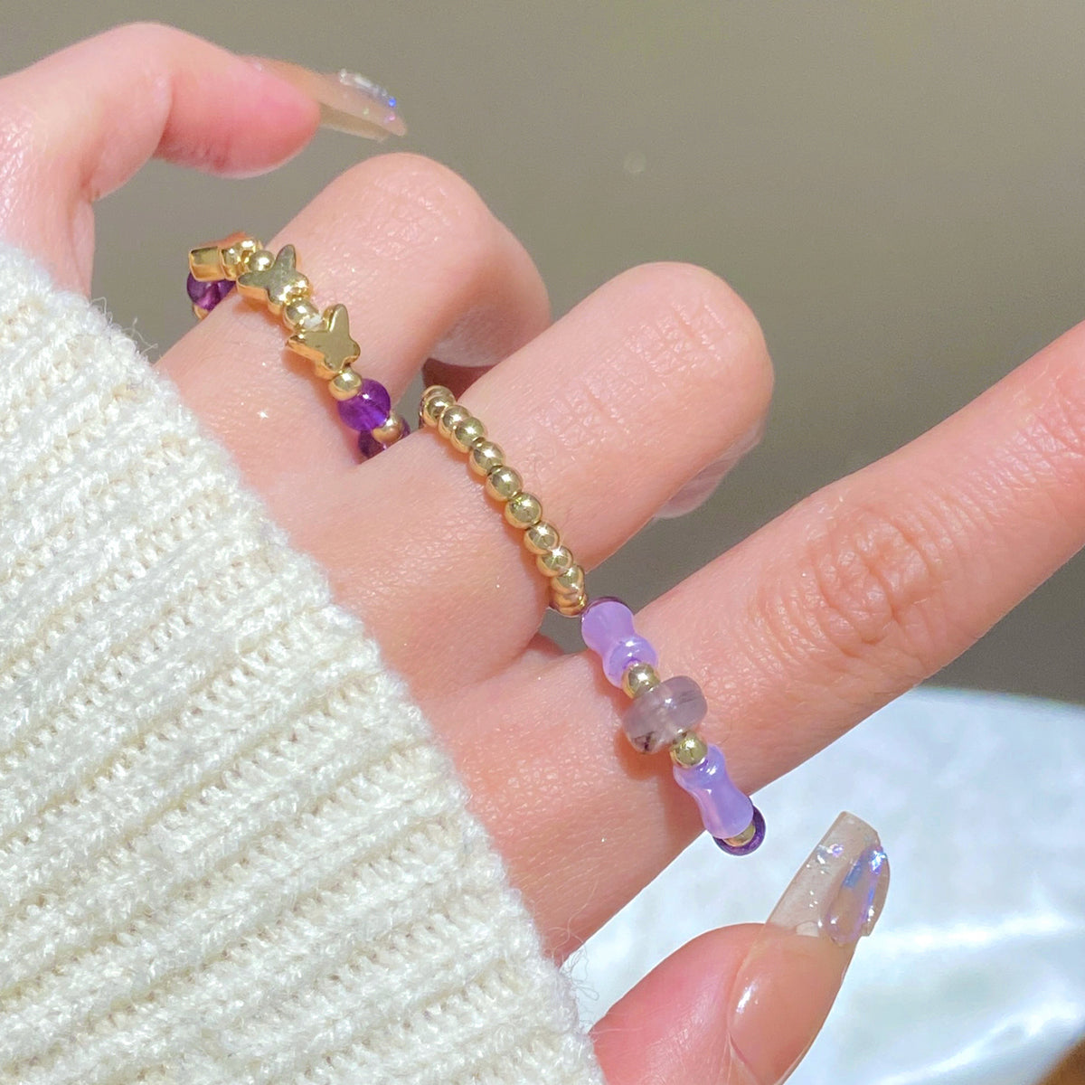 Sets Female Retro Style Design Sense Index Finger Personality Fashion Ring