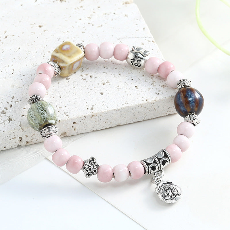 Chinese Fashion Female Beaded Niche Ceramic Bracelets