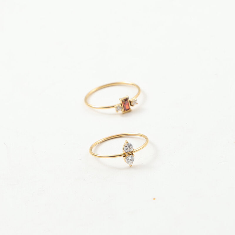 Diamond In The Debris Thin Titanium Steel Gold Rings