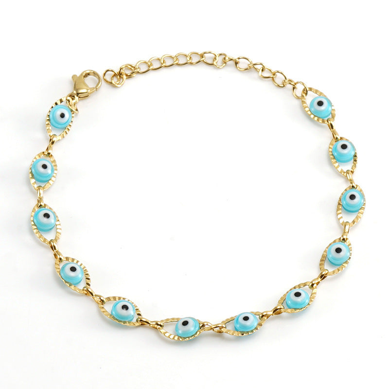 Personality Turkish Devil's Eye Electroplated Stainless Bracelet