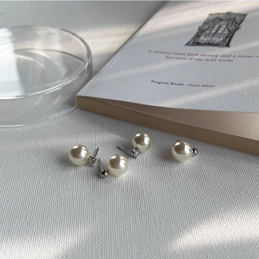 Pearl Female Niche Design Diamond Temperament Earrings