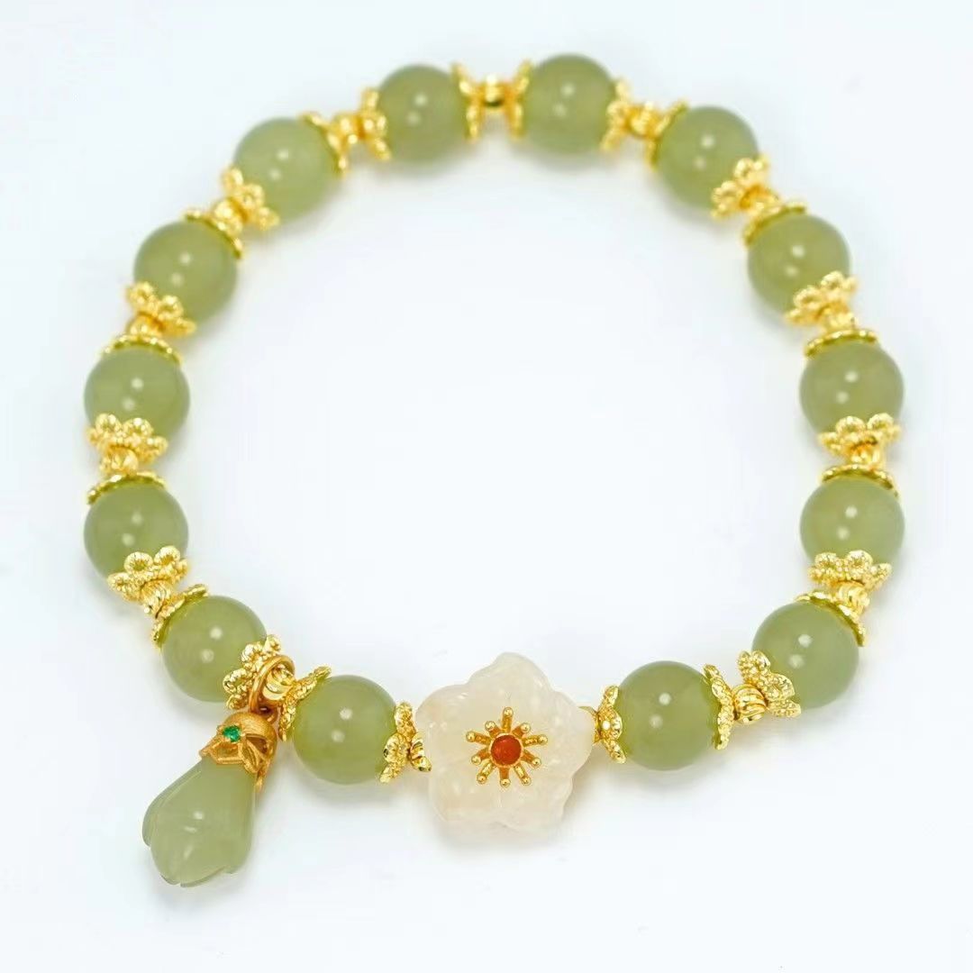 Jade Orchid Female Peanut Jasper Lotus Bracelets