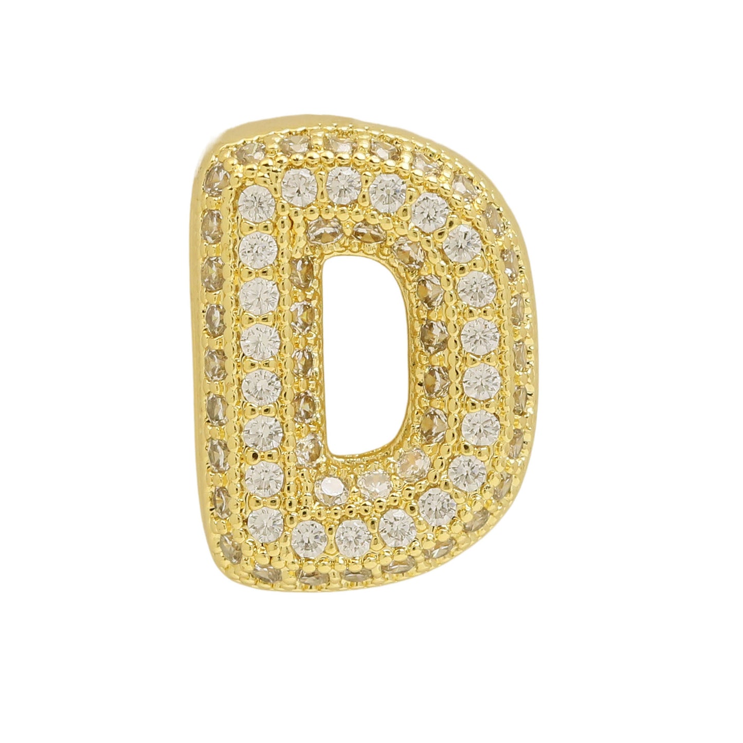 Golden Chubby Balloon Bubble Zircon Letter Bracelets