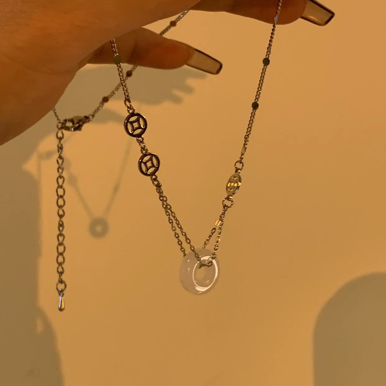 Women's Style Jade Safety Knot For Niche Design Clavicle Chain Necklaces