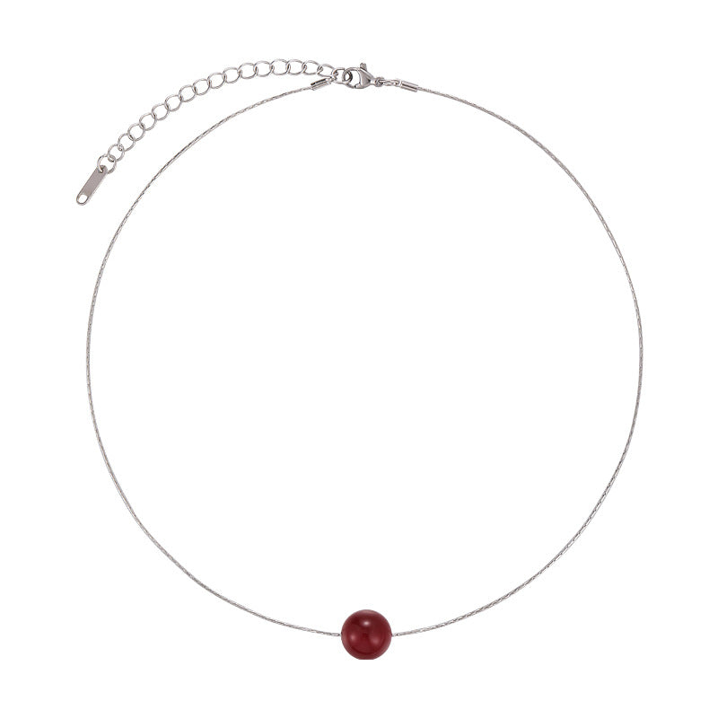 Women's Red Beaded For Snake Bones Chain Necklaces