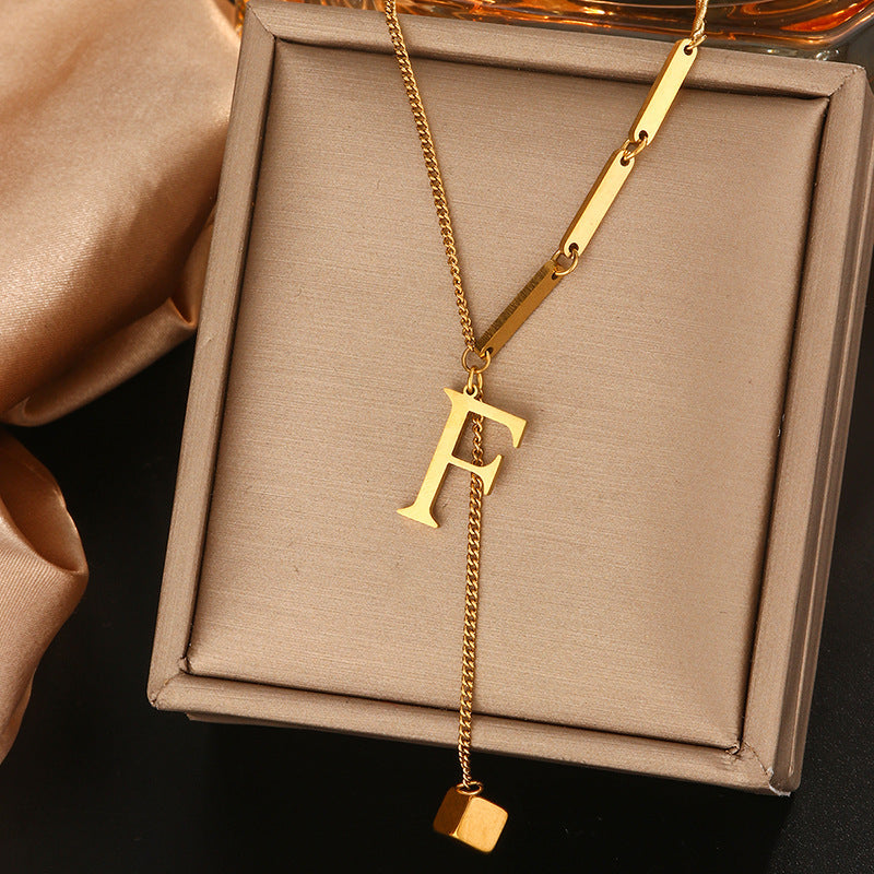 Clavicle Chain Female Letters Do Not Fade Simple High Necklaces