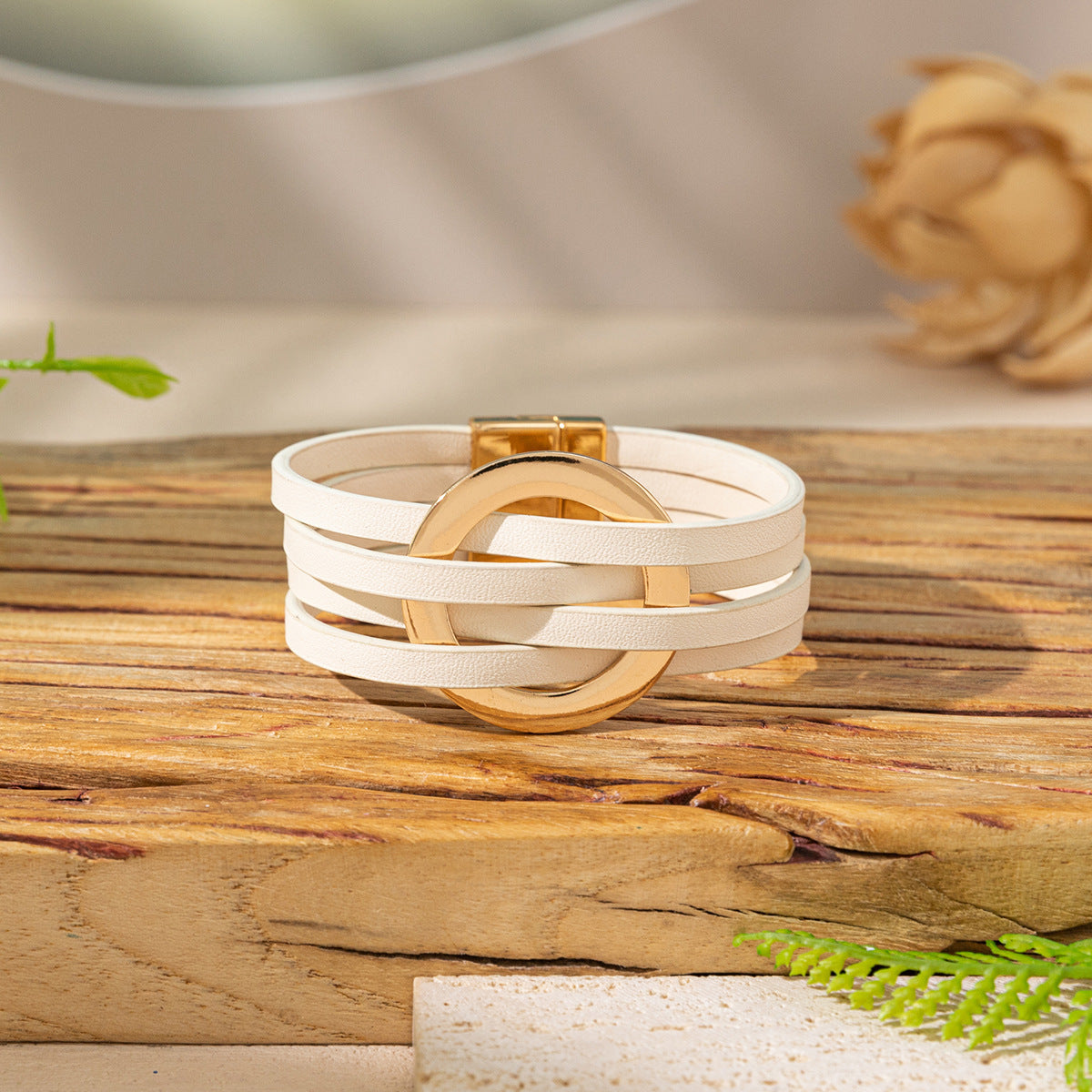 Twin Sense Leather Female Style Niche Design Bracelet