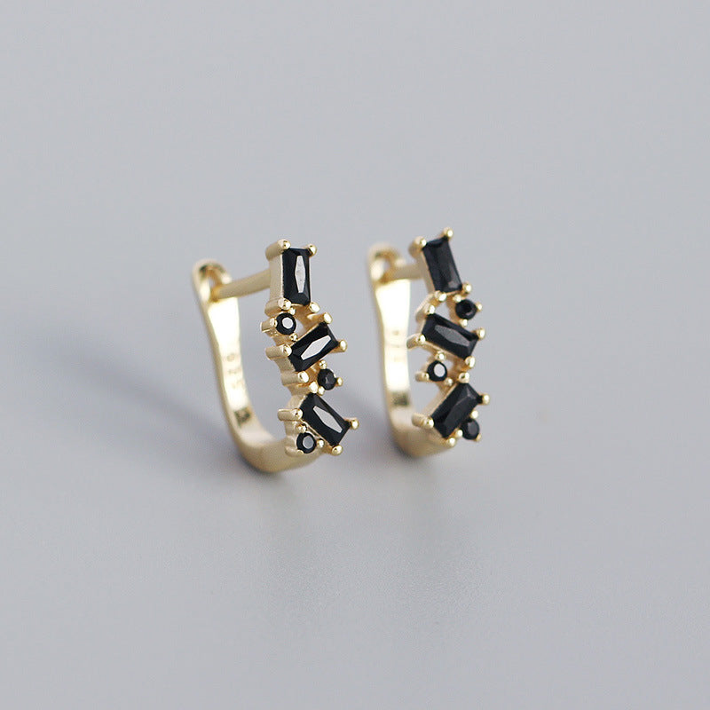 Women's Micro Inlaid Zircon Geometric U-shaped Earclip Rings