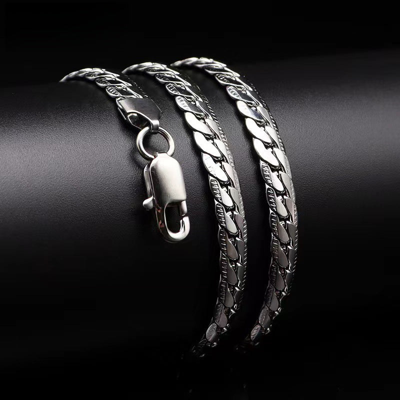 Men's Encryption Embossed Cuban Stainless Steel Fashion Bracelet