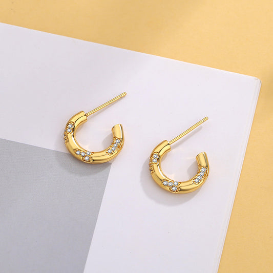 Advanced Sense Circle Simple Temperament Entry Earrings