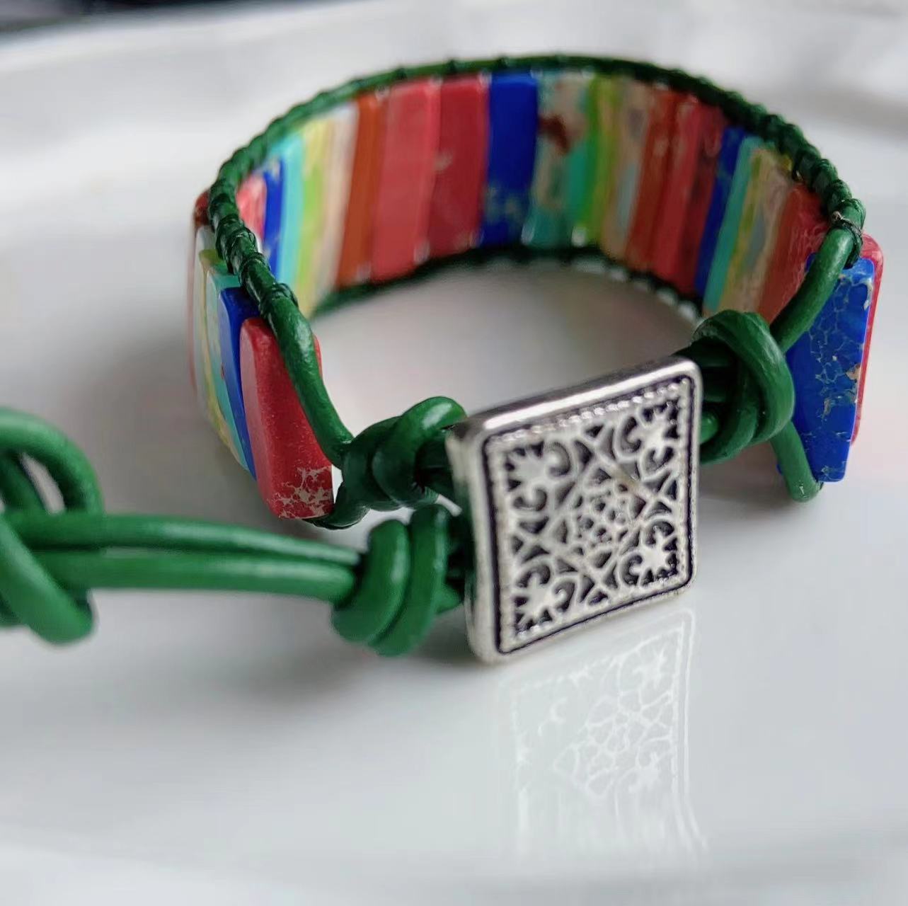 Ornament Emperor Stone Hand-woven Leather Bohemian Bracelets
