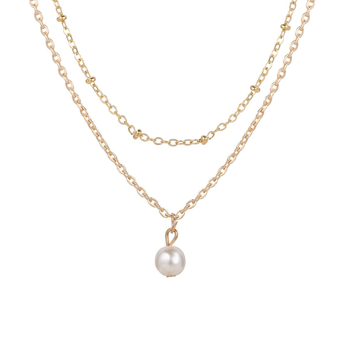 Pearl Double Layer Lady Temperament Retro Necklaces