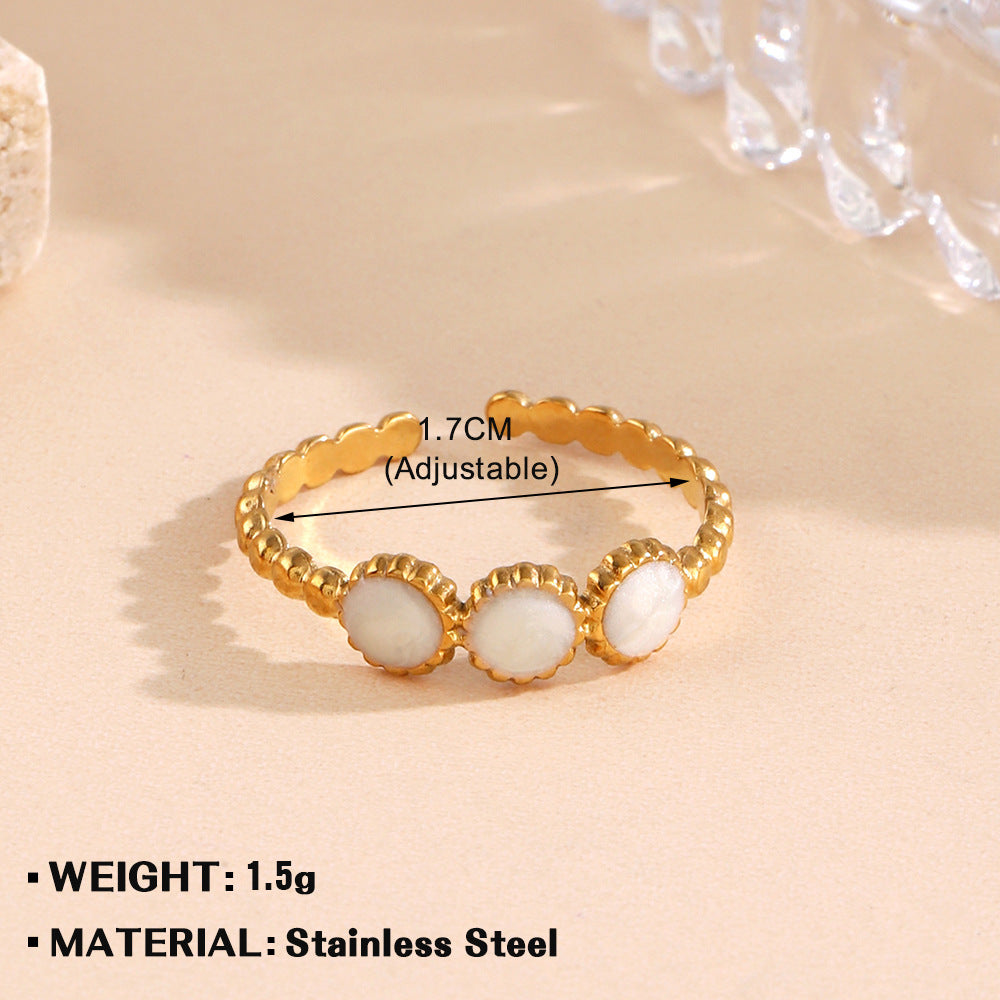 Women's Stainless Steel Diamond Open Niche Design Rings