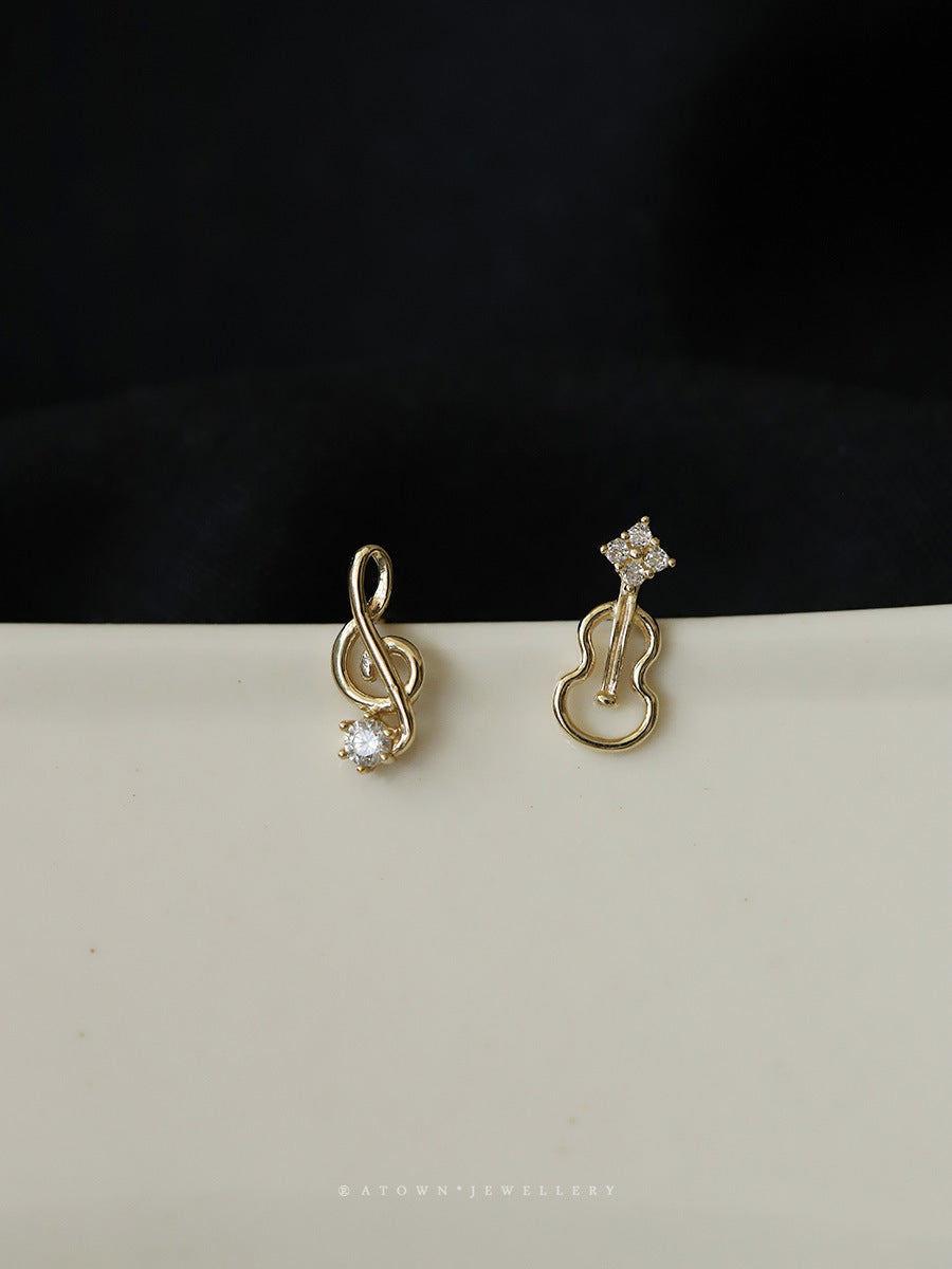 Sier Gold-plated Female Musical Note Violin Rings