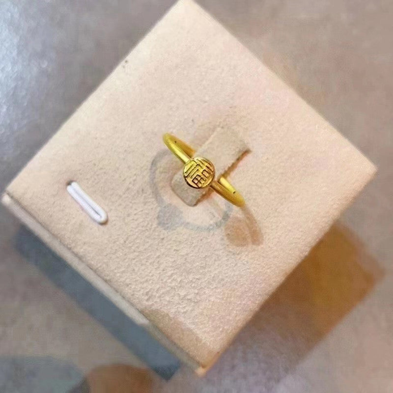 Love Style Square Model Bow Yellow Rings