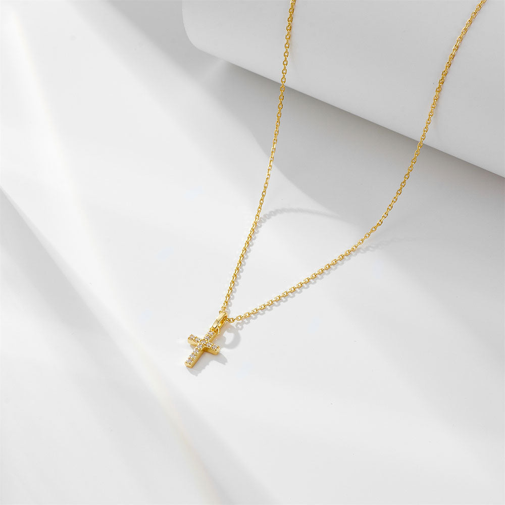 Women's Refined Rhinestone Cross Sterling Sier For Design Necklaces