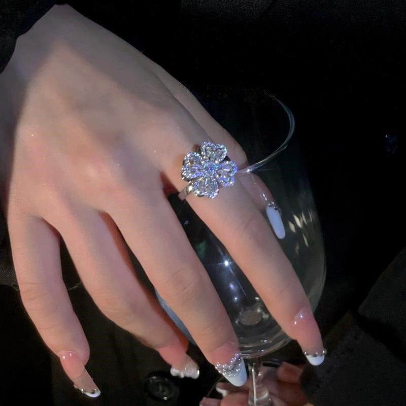 Braiding Copper Inlaid Zirconium Real Gold Winding Female High Sense Ring