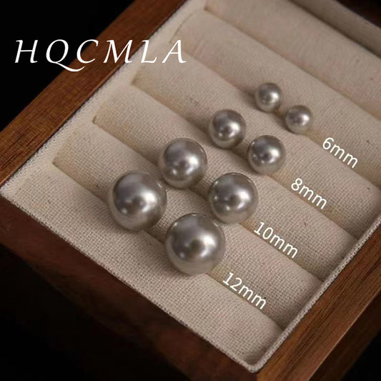 Pearl Perfect Circle Sier Strong Light Earrings