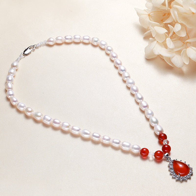 Bead Pearl Agate Small Stall Freshwater Necklace