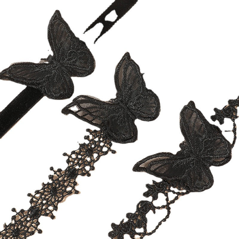Style Halloween Dark Lace Bow Elegant Necklaces