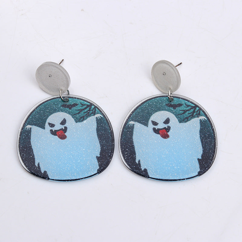 Square Design Sense Fashion Personality Pumpkin Grave Earrings