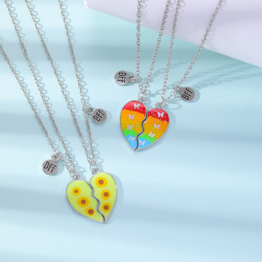Good Friend Love Colorful Cartoon Girlfriends Necklaces
