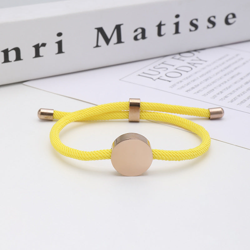 Women's & Men's Printing Material Round Adjustable Stainless Steel Bracelets