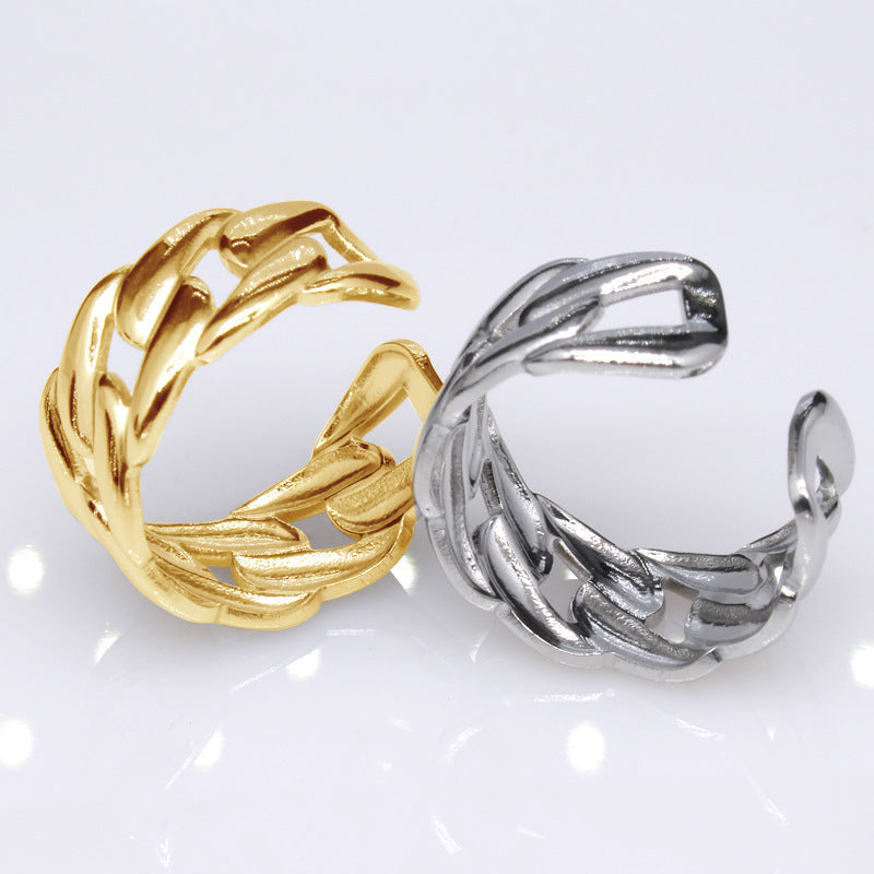 Women's & Men's Open Stainless Steel Type Adjustable Geometric Rings