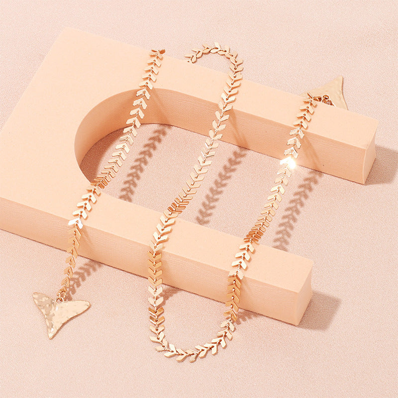 Minority Design Sense Fishbone Chain Face Earrings