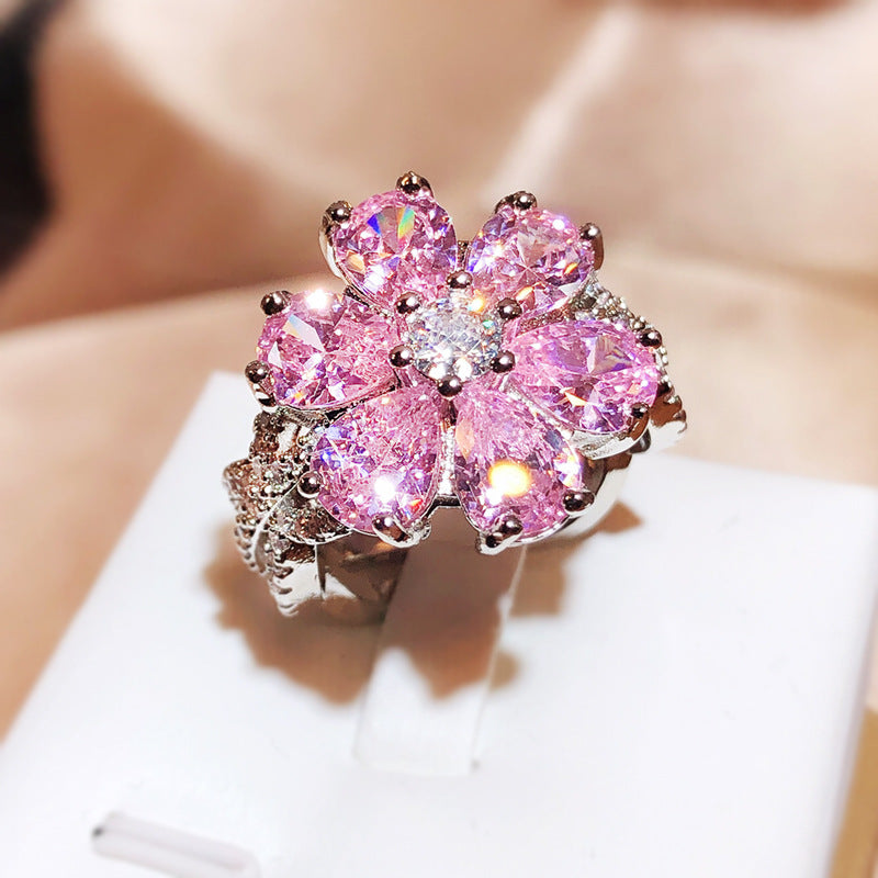 Zircon Female Sweet Diamond Forever Love Rings