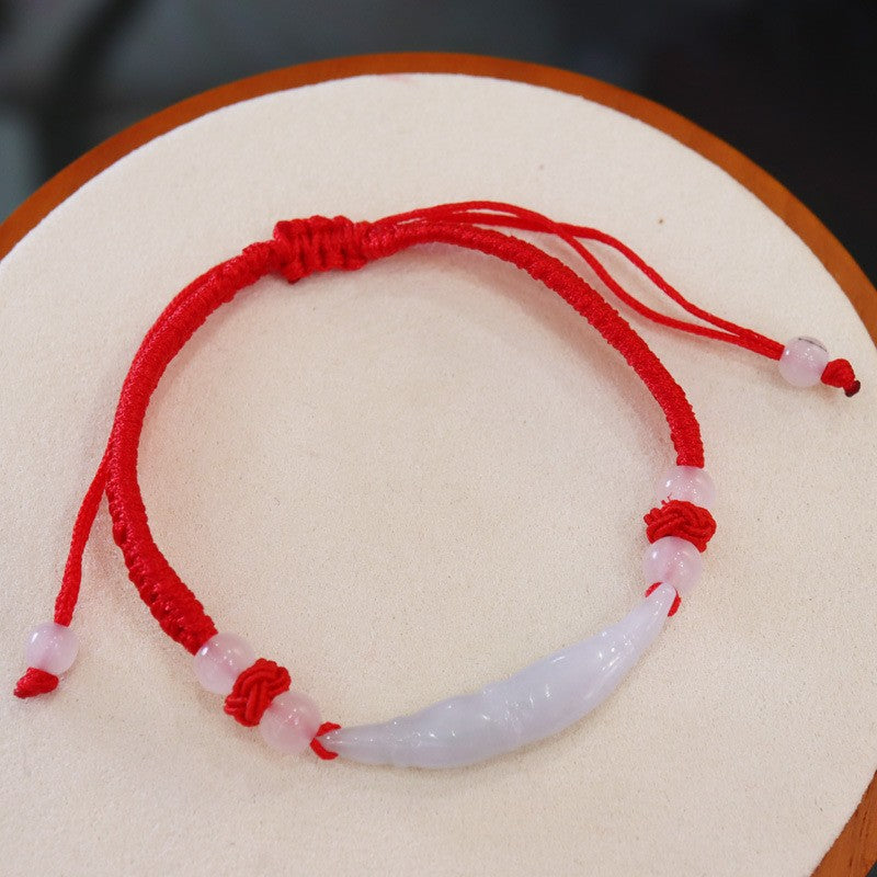 Jade Red Rope Wrist String Hand-woven Bracelets