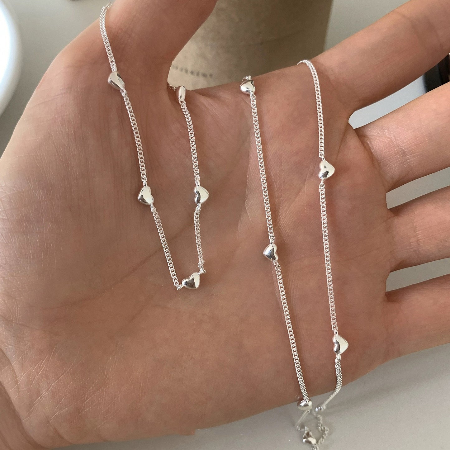 Women's Sterling Sier Loving Heart Light Luxury Minority Bracelets