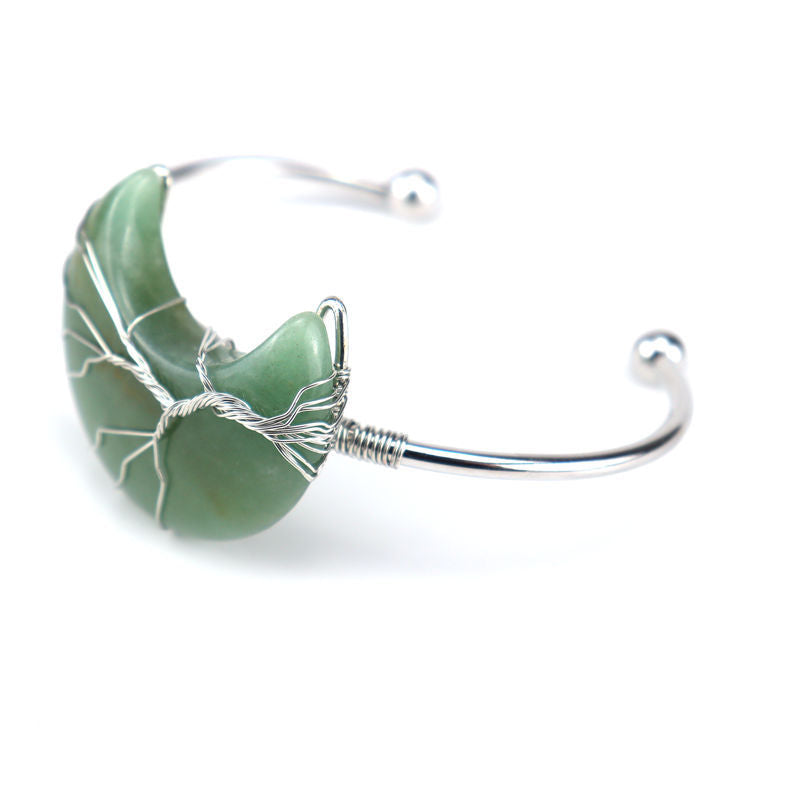 Handmade Sier Winding Lucky Tree Natural Bracelets