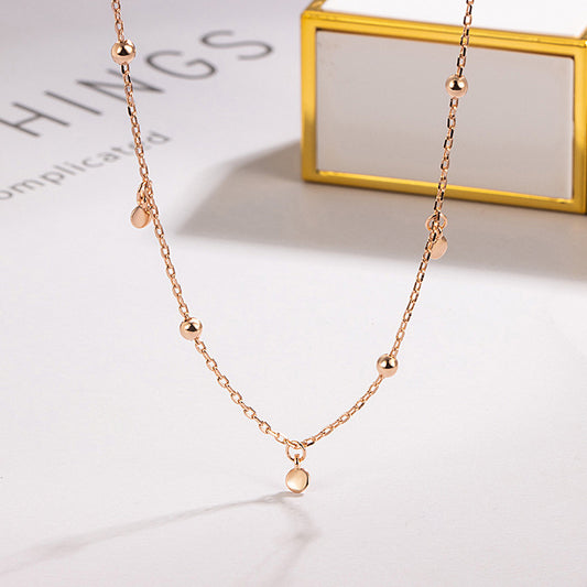 Wafer Round Beads Female Tassel Design Necklaces