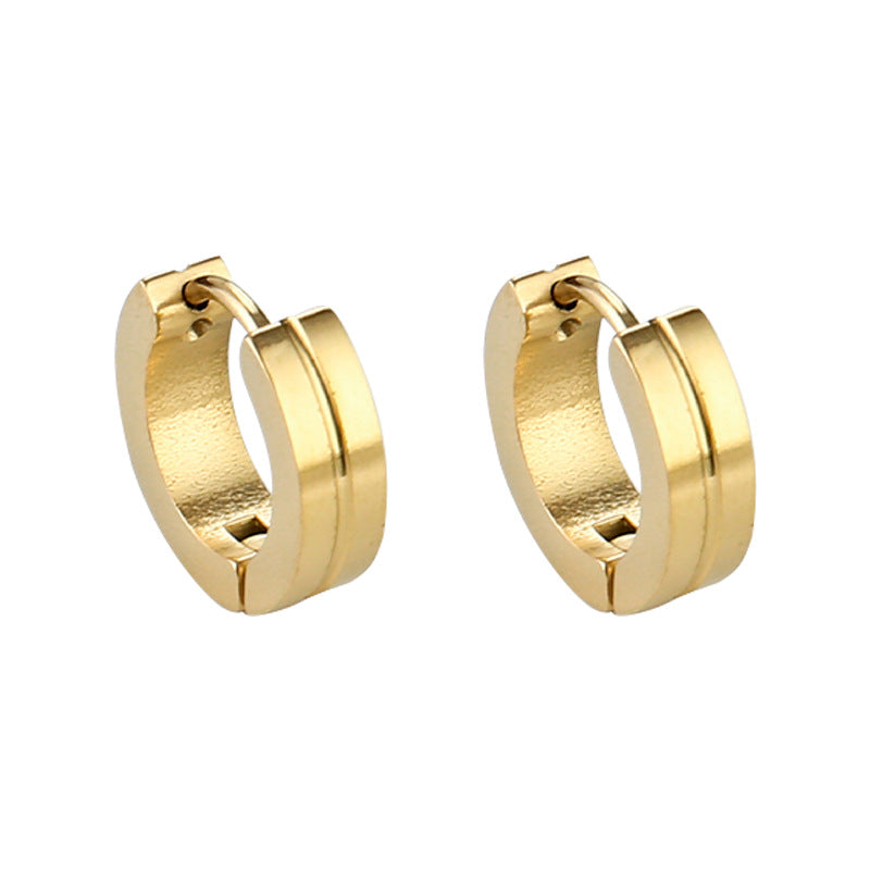 Titanium Steel Gold Stainless Ear Clip Earrings